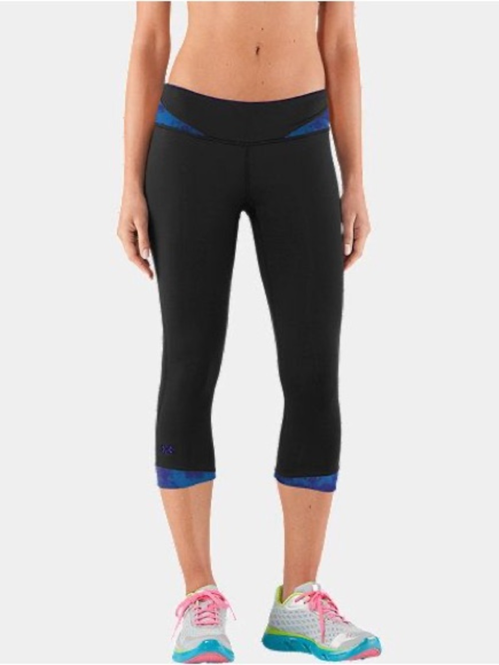 Under Armour Blue Black Capri Leggings Size S
